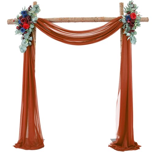 Mateju Voilage Arche Mariage Décoration Mariage, Tenture Romantique Mariage Arche Tenture Mariage Rideau de Gaze pour Toile de Fond Déco Mariage Salon...
