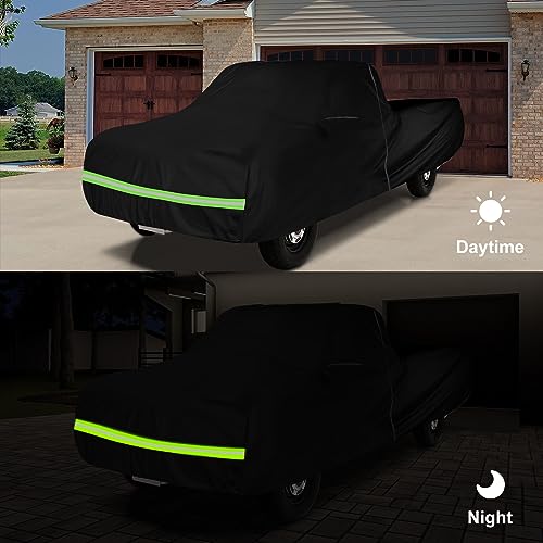 Image of Waterproof Car Cover Compatible with Chevrolet C10 C20 K10 K20 1960-1987 Standard Cab Short Bed Accessories, 420D All Weather Car Covers with Zipper&Lock for Car Dust Snow Rain Hail Protection