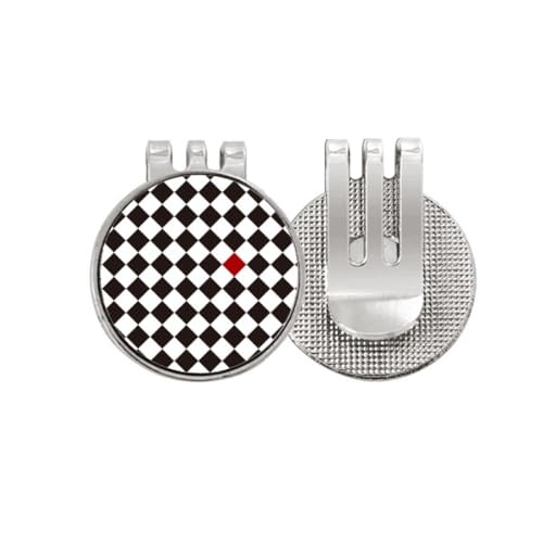 Marqueur de balle de golf pince de chapeau magnétique motif géométrique losange émail