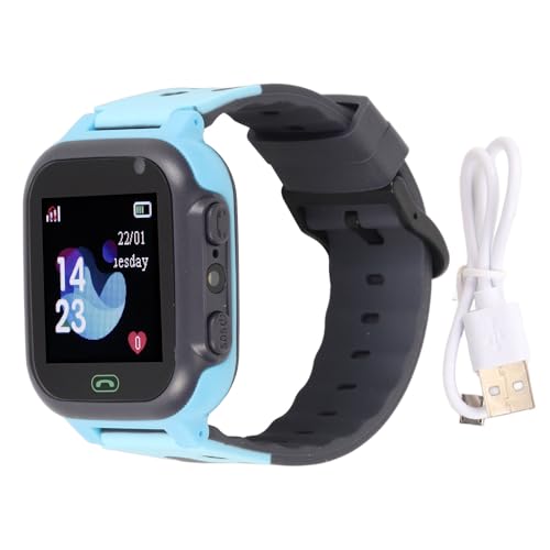 Mtlavishness Reloj Inteligente niños con Pantalla táctil a Color, Llamada telefónica gsm 2G, posicionamiento LBS, función SOS, Juegos y Modo Aula, Ideal para Uso Diario y (Blue)