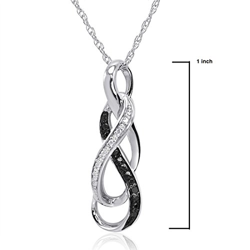 Black and White Diamond Infinity Pendant Necklace in Sterling Silver for Women |Real Diamonds in Real Sterling Silver- on an 18 inch Sterling Silver Chain2