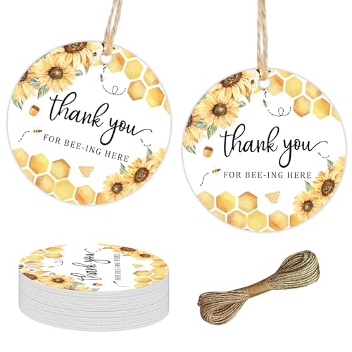 Etiquetas de agradecimiento de abeja para detalles de comunión, cumpleaños y recuerdos de bautizo