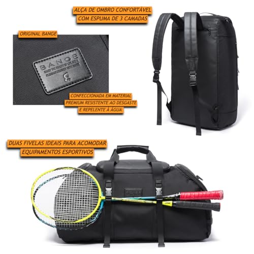 BANGE Mochila Impermeável para Viagem Mala de Bordo Premium Multifuncional 35L Com Bolso Separado pa