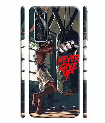 Image of Never Give Up Motivation Quotes Printed Hard Back Case Cover & Compatible for Vivo V20 SE (Multicolor) - D1809