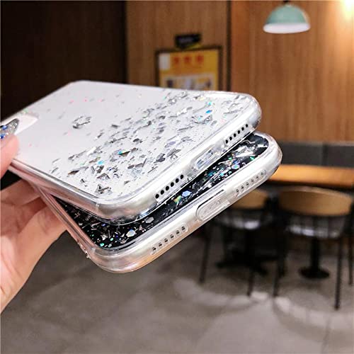 Image of VONZEE Glitter Case Compatible with Samsung Galaxy M32 4G / M32 Prime / F22 4G, Non Moving Glitter Stars Cover Soft TPU + Hard PC Bumper Bling Cover for Women Girls Protective Shockproof (Purple)