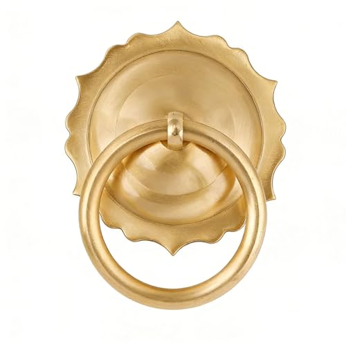Aldaba de puerta de latón de 6 cm y pomo vintage en forma de flor para armarios 2