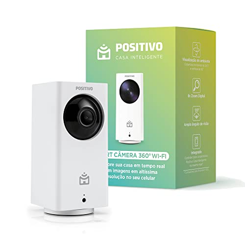 Smart Câmera 360º Wi-Fi Positivo Casa Inteligente, 1080p Full HD, 15 FPS, áudio bidirecional, detecção de movimentos, visão noturna, Bivolt – Compatível com Alexa