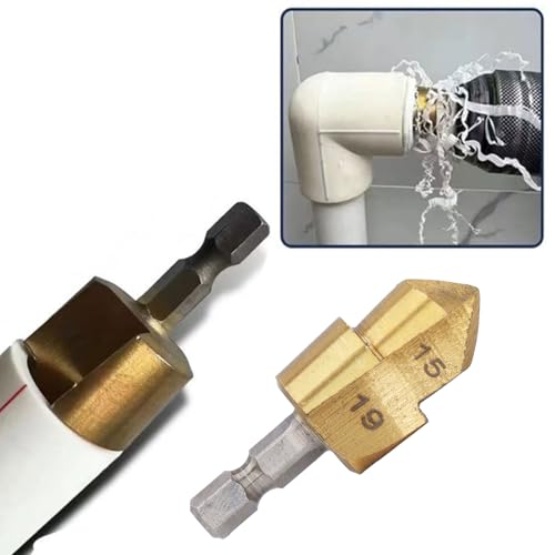 Broca escalonada para tubería PPR de 15–19 mm, con vástago hexagonal de 1/4 pulgada, para expansión y apertura de orificios miniatura 5