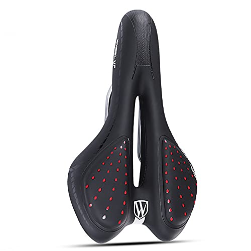 Coussin de siège de vélo silicone noir rouge Noga pour VTT