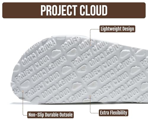 Image of Project Cloud 100% Genuine Leather Sandals Women Dressy Beach Essentials Slides for Women Footwear - Lightweight with Memory Foam Insole Sandals for Women 2026 - Womens Slides