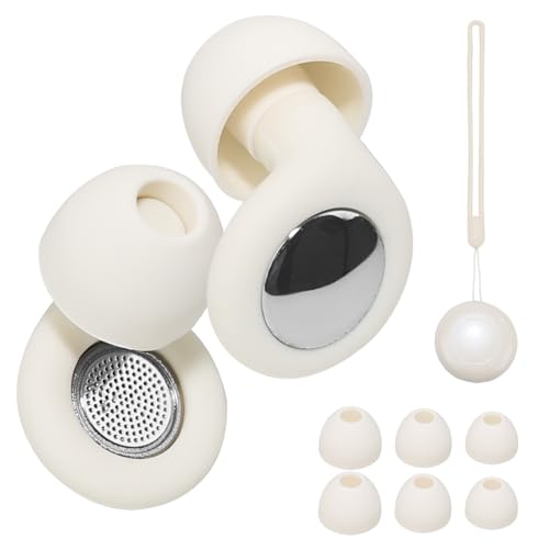 Adhiper Ear Plugs for Noise Reduction 35db Ear Protection, Silicone Reusable Earplugs with 4 Pairs Ear Tips & Small Box for Sleep, Concerts, Work, Study - Skin