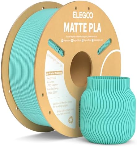 ELEGOO Matte PLA 3D Printer Filament Teal Green 1KG 1.75mm, Matte Finish