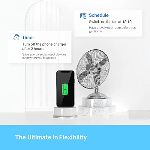 Tapo Prise Connectée WiFi, Suivi de consommation, 16A Type F, Compatible avec Alexa et Google Home, Contrôler Le radiateur, Le Chauffage, Économie d'énergie, Commande vocale, P110(4-Pack)