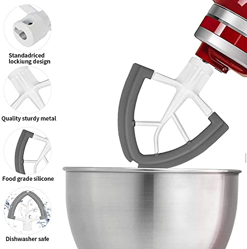 Flex Edge Beater For Kitchenaid Mixer, 4.5/5 Quart Flat Paddle Beater Attachments With Flexible Silicone Edges Bowl Scraper For Kitchenaid Tilt-Head Stand Mixer Accessory 4.5/5 Quart #TOP5