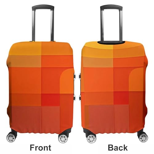 Orange And Gray Abstract Luggage Cover Dustproof Travel Suitcase Cover Elastic Suitcase ProtectorFit 19-32 Inch Luggage，L3