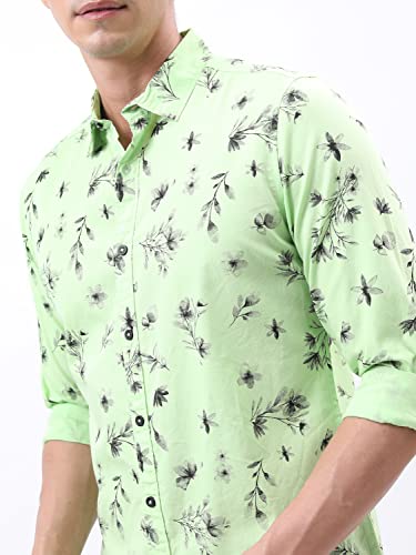 Image of Ketch Men Cotton Slim Fit Printed Full Sleeve Shirt