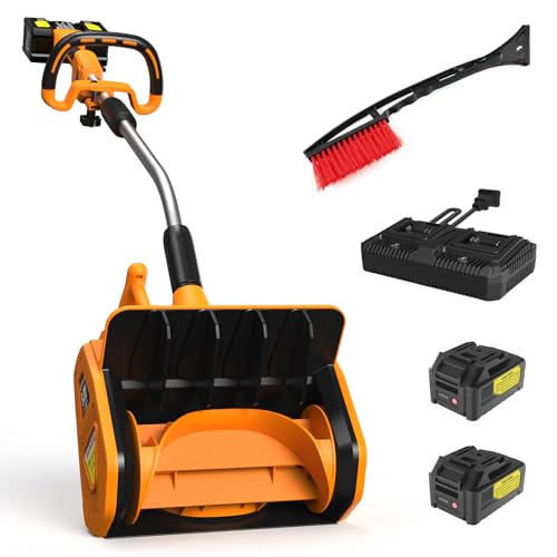 Gogonova 2x20V Akku-Schneefräse, 35 cm Arbeitsbreite, 20 cm...