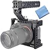 A7iii / A7riii Full Camera Cage Rig and ARRI Locating Top Handle,with 5 Cold Shoe Mounts, 1/4" & 3/8" ARRI Holes, for Sony A7III /A73 /A7RIII /A7R3 /A7M3A7R Mark III/ILCE-7RM3