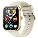 Smartwatch Herren Damen, 1.83" HD Touchscreen Smartwatch mit Telefonfunktion, 110+ Sportmodi Fitness Tracker mit Herzfrequenz/Schlafmonitor, IP68 Wasserdicht Fitnessuhr für Android iOS-Champagner