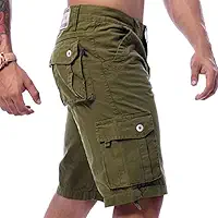 Bermuda Masculino Cargo Verde Lisa Premium Com 6 Bolsos - (44) Icari