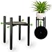 Goombi Adjustable Modern Plant Stand Indoor - Black Metal Planter Fits Medium & Large Pots Sizes 8 9 10 11 12 inches (Not Included) (Adjustable Width: 8-12" x 11" Medium)
