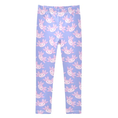 Girls Leggings Soft Toddler Ankle Length Bottoms Axolotls Animal Kids Dance Yoga Pants 4-10 Years