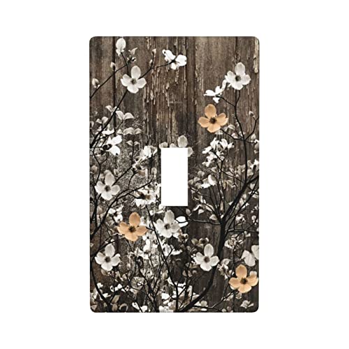 Rustic Vintage Floral Light Switch Cover Wall Plate Decorative 1 Gang Single Toggle Switchplate Modern Farmhouse Faceplate For Kitchen Home Room Decor 2.7 X 4.5 #TOP2