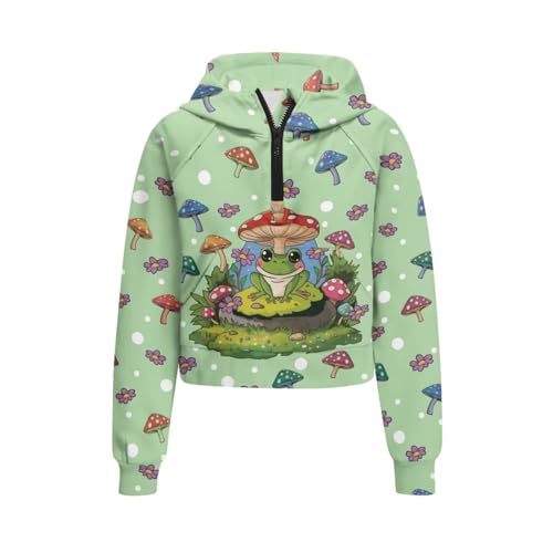 Girls Sweatshirts Half Zip Cropped Hoodies Pullover for Kids Outwear Lightweight Sport Hoodie Sweatshirt Fall Coat3