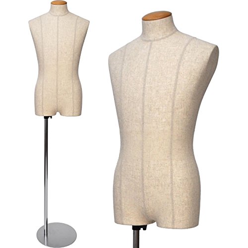 Amazon.co.jp: メンズ マネキン トルソー 腕なし 芯地張り 平形ヘッド