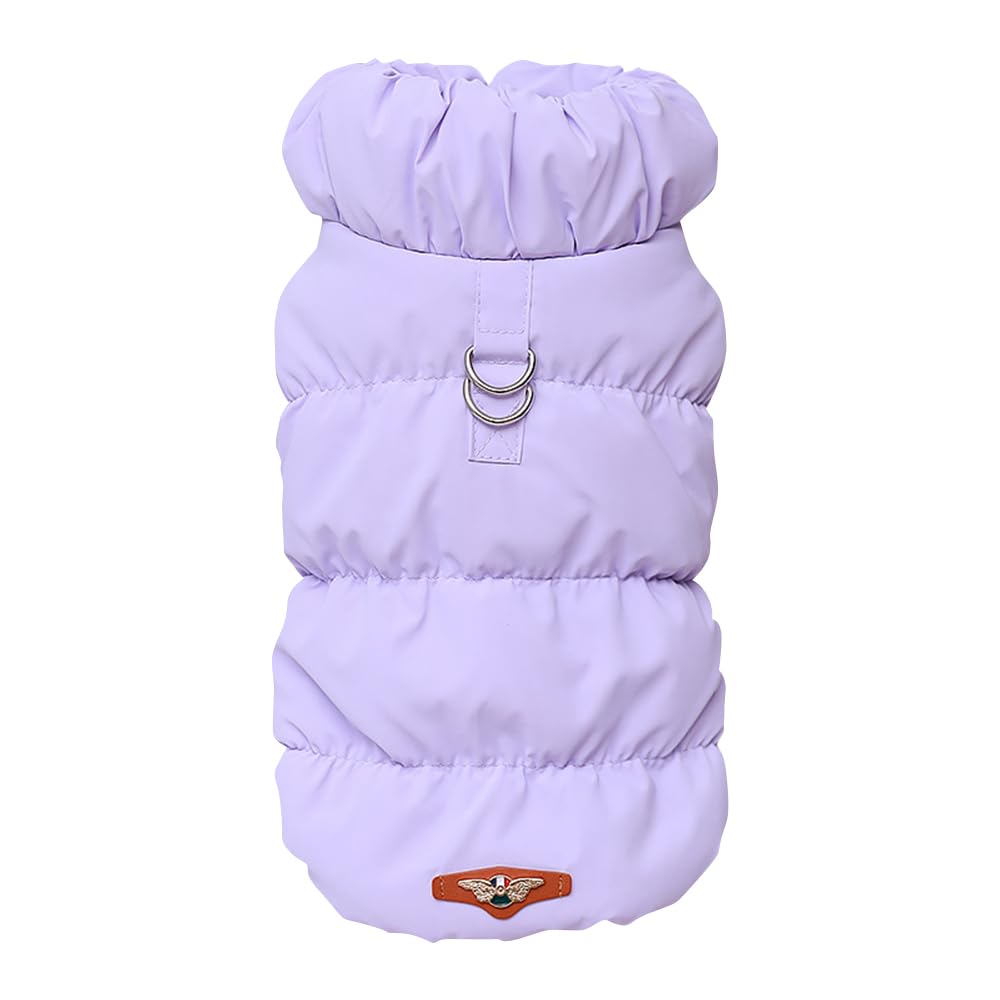 Warm & Waterproof Dog Jacket - Fleece Lined, Windproof, Light Purple, XL — image 1