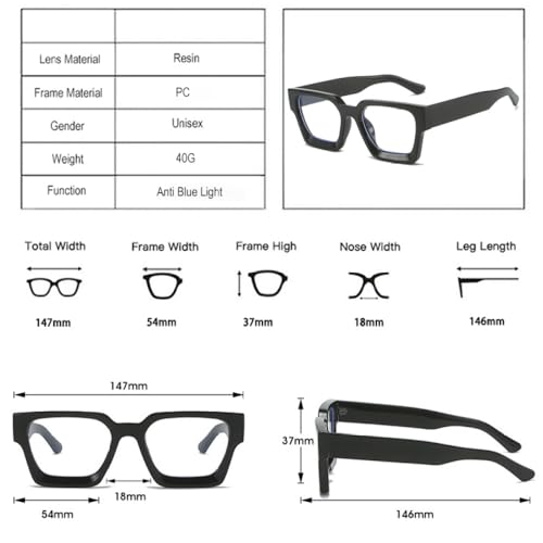 Lunettes carrées mode LVTFCO branches bleues et vertes mixtes