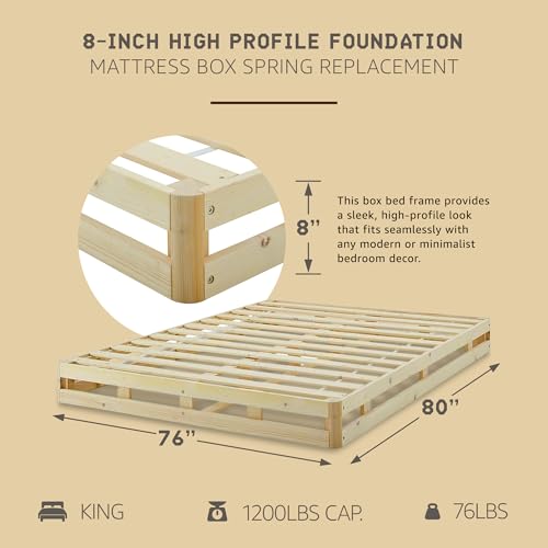 Image of Hercules 8 Inch High Profile Foundation Mattress Box Spring Replacement, King