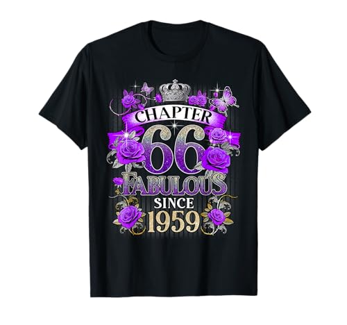 Womens Chapter 66 Fabulous Since 1959 66th Birthday Design Maglietta
