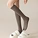 Chenflying 3 Pairs Slouchy Boot Socks for Women, Soft Scrunch Knee High Long Split Toe Tabi Socks (black+dark gray+light coffee)