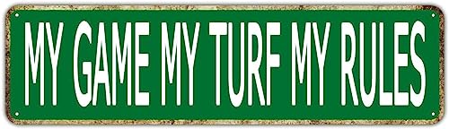 My Game My Turf My Rules Panneau fantaisie My Game My Turf My Rules Decor My Game My Turf My Rules Panneau mural pour maison, ferme, bar, café, homme grotte 40,6 x 10,2 cm