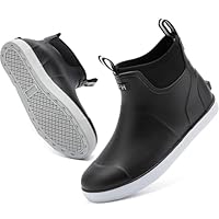 Men's Wellington Boots with Fluffy Lining, Fishing Boots for Men, Non-Slip Warm Winter Boots, Waterproof Snow Boots for Gardening, Boating, Camping, Sailing and Outdoor Activities, black, 11 UK