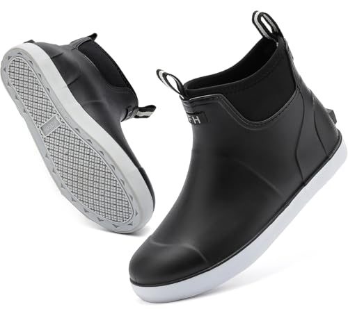 Gummistiefel Herren mit flauschigem Futter, Angelstiefel für Männer, Rutschfeste Warme Winterstiefel, Wasserdichte Schneestiefel zum Gärtnern, Bootfahren, Camping, Segeln und Outdoor-Aktivitäten