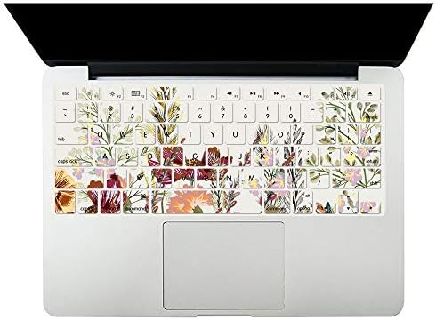 Case Compatible with MacBook Pro 15 inch 2019 2018 2017 2016 Release A1990 A1707 with Touch Bar, Plastic Hard Shell Laptop Case Cover & Keyboard Protector - Flower — view 3
