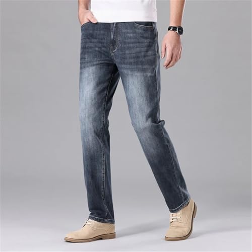 Men's Thin High Waist Pencil Pants Casual Business Jeans4