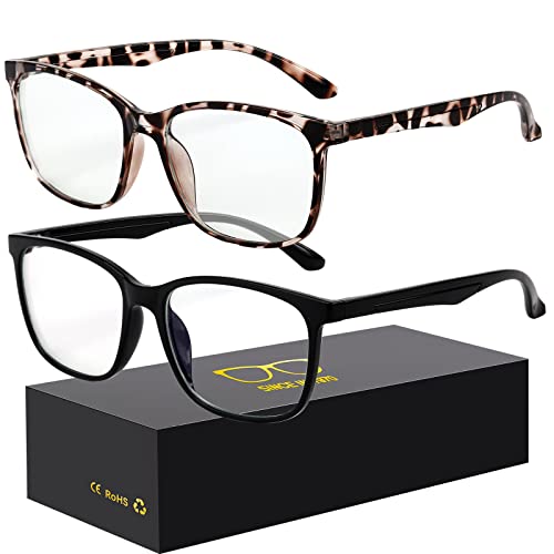 Image of Oilway Blue-Light Blocking Glasses Computer Reading /Gaming /TV /Phones Glasses Fashion Anti Eyestrain Glasses for Women Men(A10 Black + Douhua)