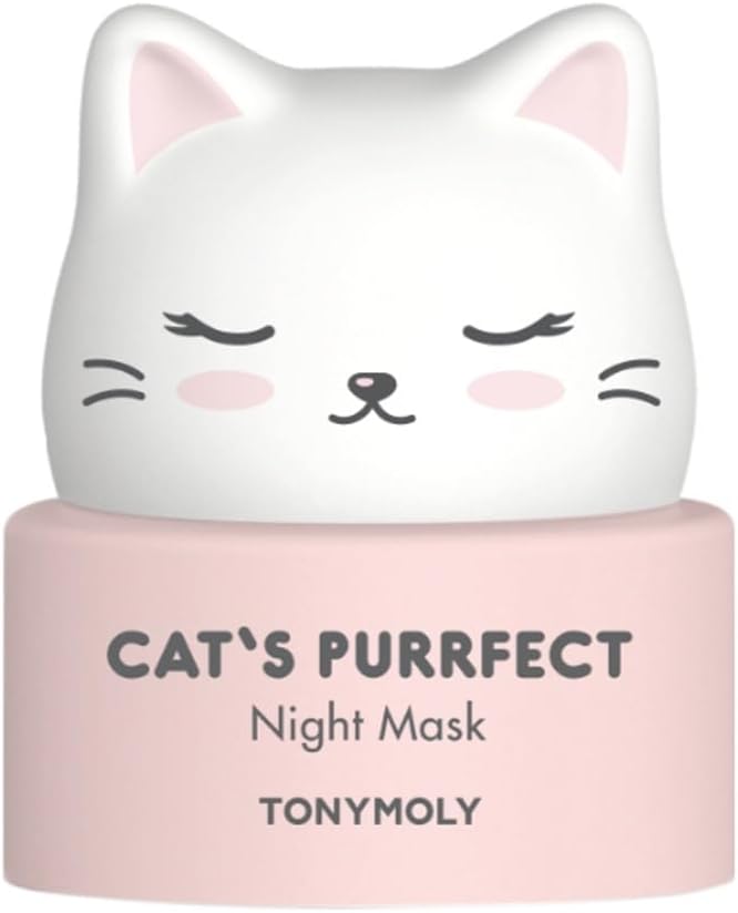 TONYMOLY Cat's Purrfect Night Mask - Nourishing Overnight Mask for Hydration & Repair with Niacinamide & Centella, K-Beauty Skincare, 50g