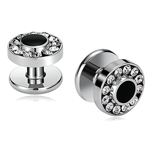 Mancuernillas de acero inoxidable negras para hombres miniatura 1