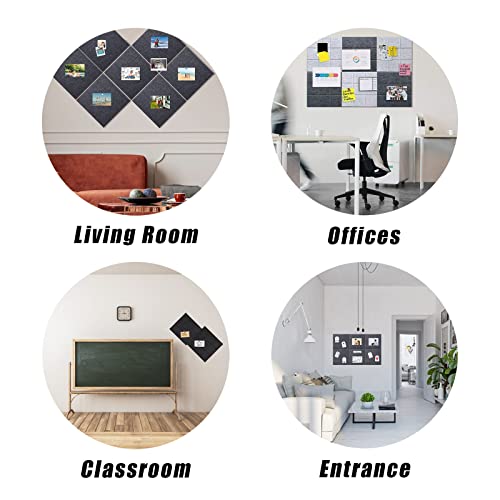 Akolafe 6Pcs Gray Cork Board Tiles 12X12 Inch Adhesive Cork Board Squares 9 Mm Thick Felt Pin Board Cork Bulletin Board With Push Pins Display Board Felt Board Notice Memo Board For Wall Office Home #TOP5
