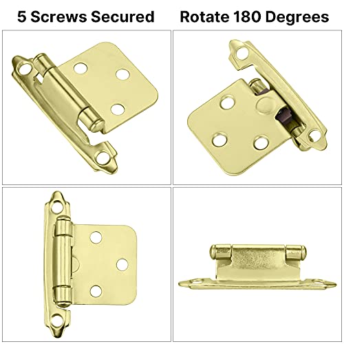 Brass Cabinet Hinges Face Mount Self Closing Kitchen Cabinet Hinges - Goldenwarm Variable Cabinet Overlay Hinges Sch30Bb-10Pair #TOP5