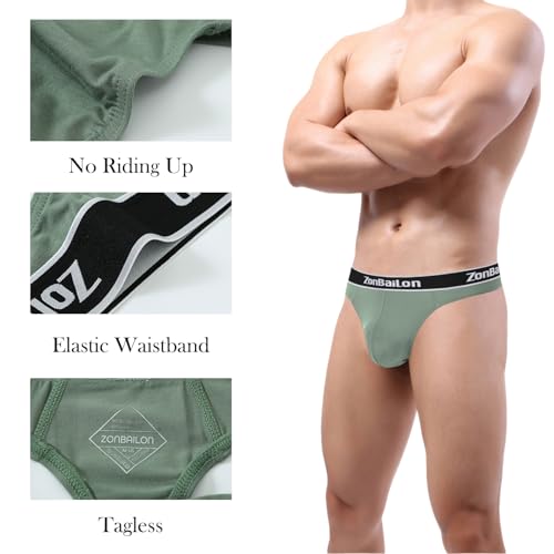 ZONBAILON Mens Sexy Low Rise Thongs G-String Men Bulge Enhancing Comfort Stretch T-Back Butt-Flaunting Male Thong Underwear4
