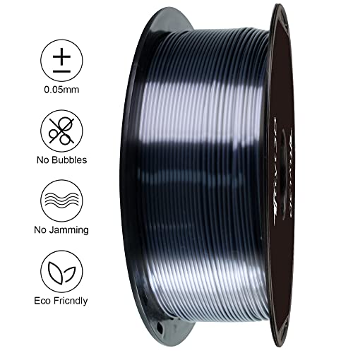 Image of TTYT3D 3D Printer Shiny Silk Metal Sparkle Black PLA Filament, 1.75mm 3D Printing Material 1Kg Spool Widely Compatible for FDM 3D Printer