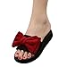 Produktbild Hausschuhe Sandalen Damen, Sunday Outdoor Frauen Bow Sommer Sandalen Slipper Indoor Outdoor Flip-Flops Strand Schuhe Schwarz Rot Strand (36 (EU35), Rot)