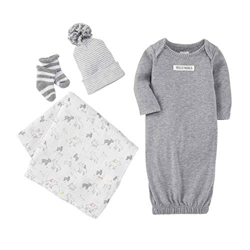 Mud Pie Baby Newborn TAKE ME Home Layette Set, Gray