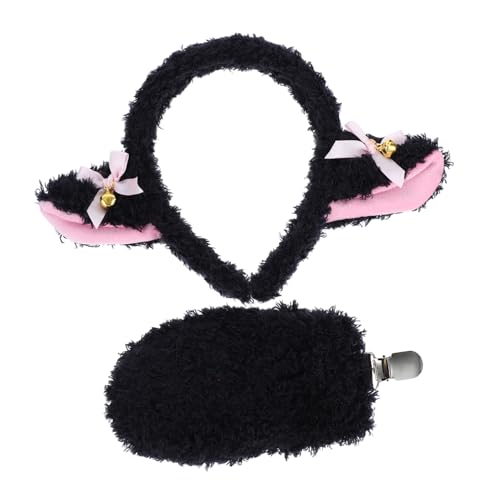 Didiseaon Accesorios de Disfraz de Cordero para Diadema con Orejas de Oveja y de Cosplay Suave para Fiestas Halloween y Escolares