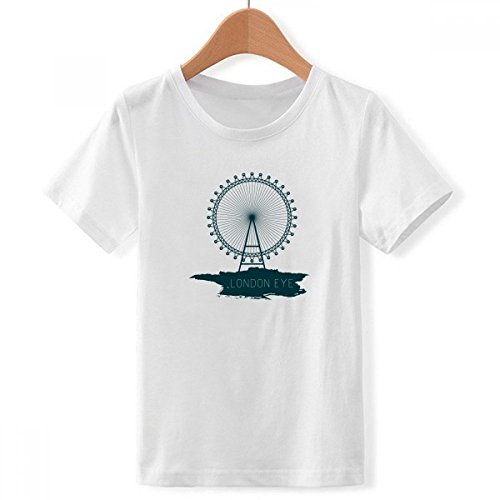 T-Shirt London Eye Multicolore Blanc Ras du Cou pour Garçon Coupe Ample